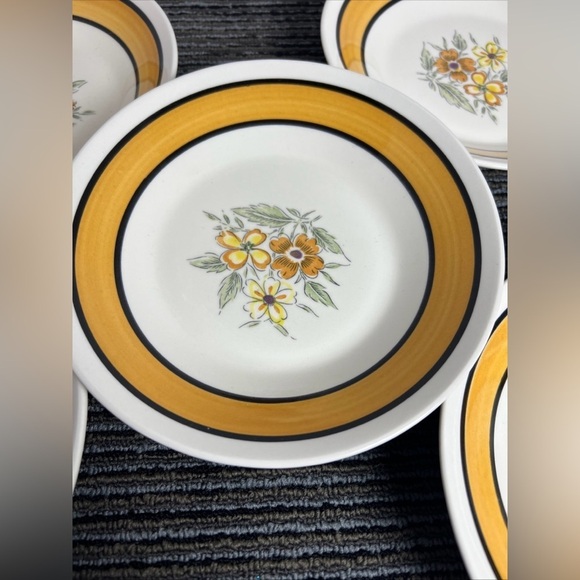 Vintage Underglazed Grand Bahama Japan 4907 Soup bowls 5 Hand Painted Stone Ware - Picture 11 of 13